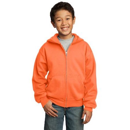 Port & Company ®  - Youth Full-Zip Hooded Sweatshirt.  PC90YZH